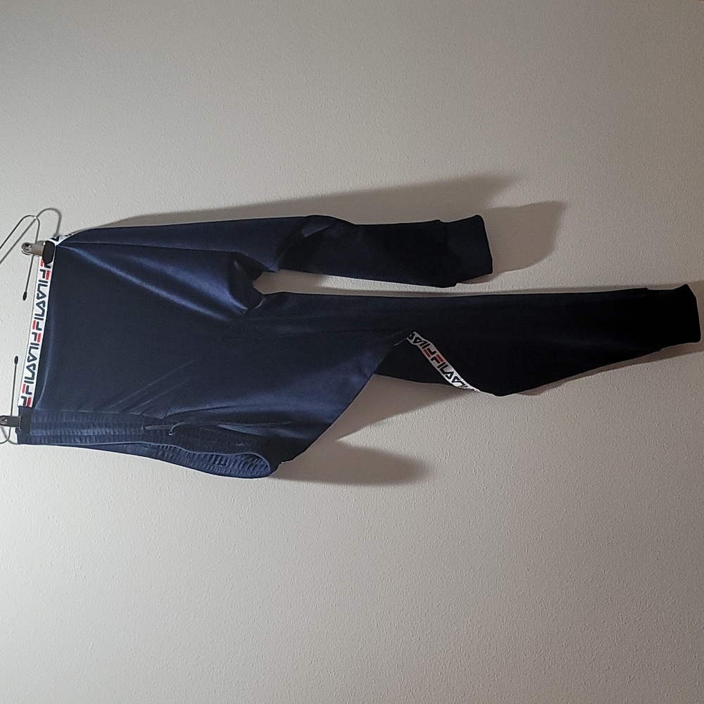 FILA CASUAL ACTIVEWEAR ATHLEISURE BLUE VELOUR JOGGERS SWEATPANTS TRACK PANTS XL